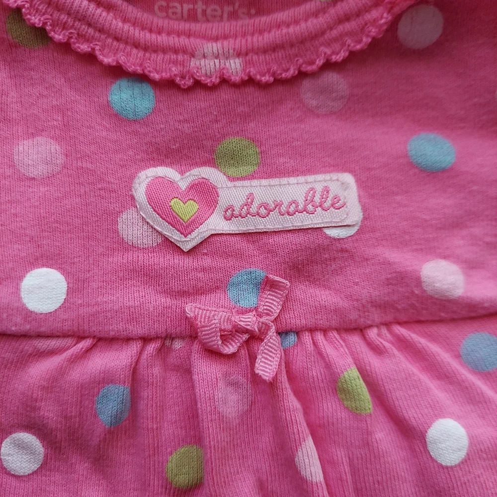 🎁 10/$25  Pink sleep dress with mitt hands,  0-3 months